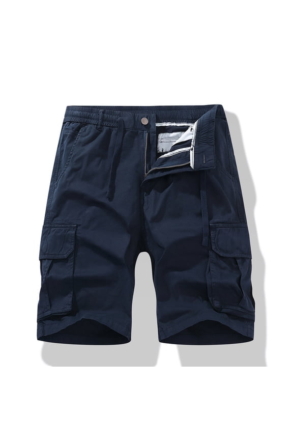 Men's Shorts Casual Men Casual Solid Zipper Button Pockets Cropped Cargo Shorts Mens Workout Shorts on Clearance