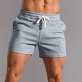 thumbnail image 1 of Men's Shorts Casual Mens Drawstring Workout Sweat Shorts 5 Inch Soft Cotton Casual Fitness Athletic Gym Shorts with Pockets Gray L, 1 of 6
