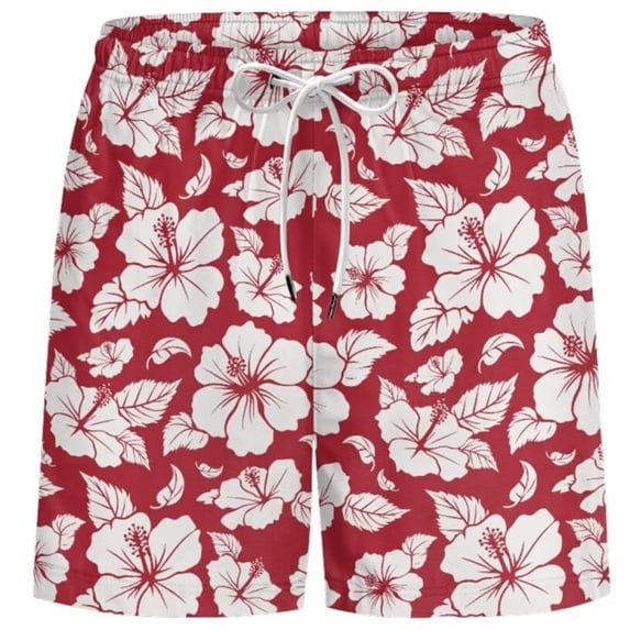 Men's Shorts Casual Printed Shorts Drawstring Elastic Waist Pocket Loose Shorts