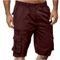 thumbnail image 1 of ZKCCNUK Men's Shorts Casual Solid Shorts with Multi-pocket Button Zipper Elastic Waist Shoort Pants M-3XL, 1 of 6