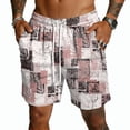 thumbnail image 1 of Men's Shorts Casual Summer Loose Fit Bermuda Shorts Elastic Waist Drawstring Pants with Pockets, 1 of 5