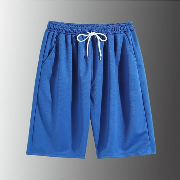 Men's Shorts Clothing Under $10 3XL Solid Color Casual Elastic Waist Drawstring Pocket Shorts