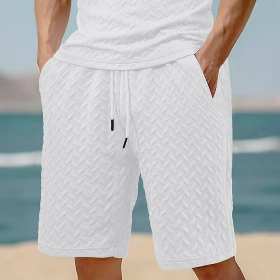 Men's Shorts Dgankt Men Solid Color Casual Fashion with Pockets Lacing Waist Short Pants Large Size Available