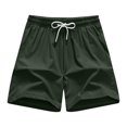 thumbnail image 1 of Men's Shorts Elastic Waist Big And Tall Under $10 Solid Color Polyester Shorts Outdoor Casual Sports Beach Pants, 1 of 9