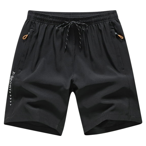 Men's Shorts Elastic Waist With Drastring Free Shipping Shorts Elastic Waist Size 3X Fleece Solid Color Ice Silk Breathable Outdoor Casual Sports Shorts