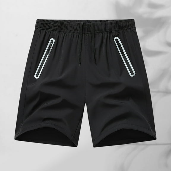 Men's Shorts Elastic Waist Size 3X Fleece Free Shipping Casual And Fashionable Solid Color Drawstring Elastic Waist Shorts