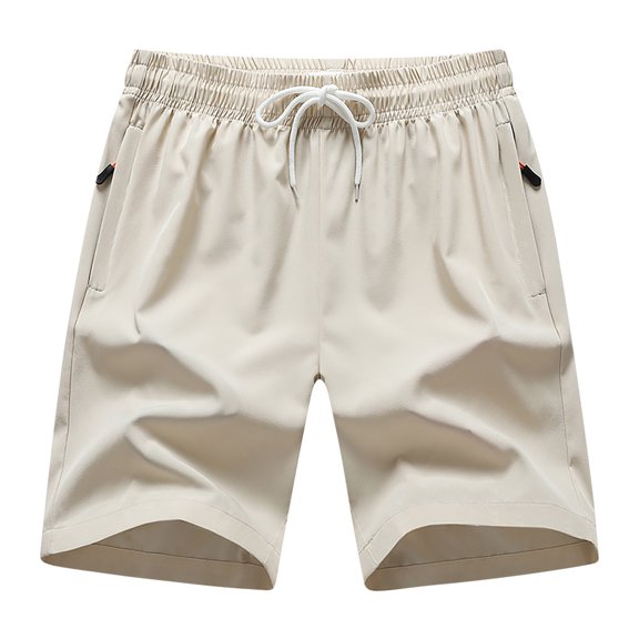 Men's Shorts Elastic Waistband With Pockets Under $10 Solid Color Polyester Shorts Outdoor Sports Versatile And Casual Five Quarter Pants