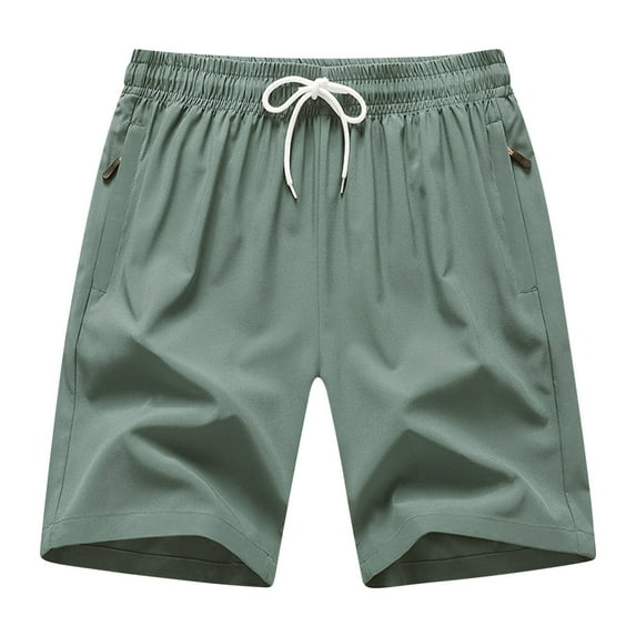 Men's Shorts Elastic Waistband With Pockets Under $10 Solid Color Polyester Shorts Outdoor Sports Versatile And Casual Five Quarter Pants