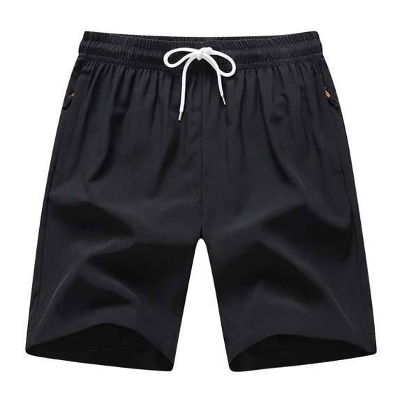 Men's Shorts Elastic Waistband With Pockets Under $10 Solid Color Polyester Shorts Outdoor Sports Versatile And Casual Five Quarter Pants