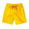 thumbnail image 1 of Men's Shorts Fashion Casual Drawstring Elastic Loose Solid Color Duick-dry Beach Shorts Chores Para Hombre Yellow M, 1 of 3