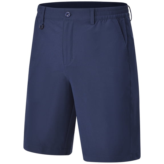 Men's Shorts Golf 9" Casual Elastic Waist Quick Dry Flat Front Travel Hiking Cargo Shorts