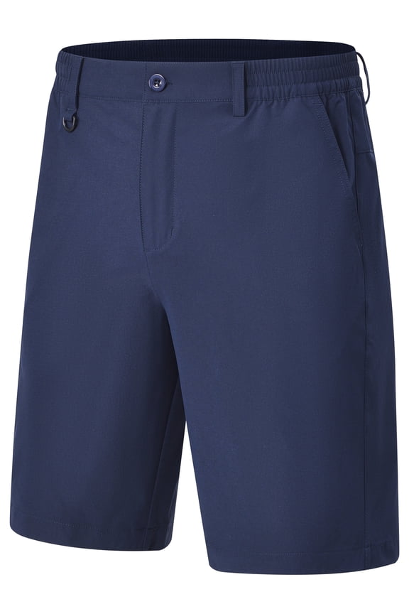 Men's Shorts Golf 9" Casual Elastic Waist Quick Dry Flat Front Travel Hiking Cargo Shorts