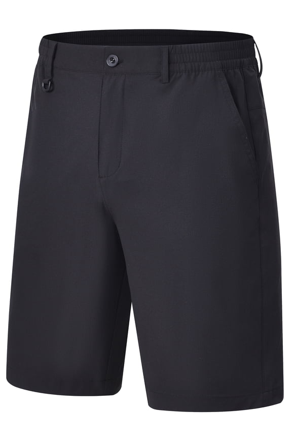 Men's Shorts Golf 9" Casual Elastic Waist Quick Dry Flat Front Travel Hiking Cargo Shorts