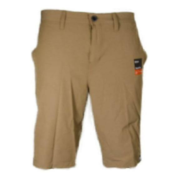 Men's Shorts Lightweight Flat Front Slanted Pockets Belt Loop Casual Bottoms, Old Khaki, 34