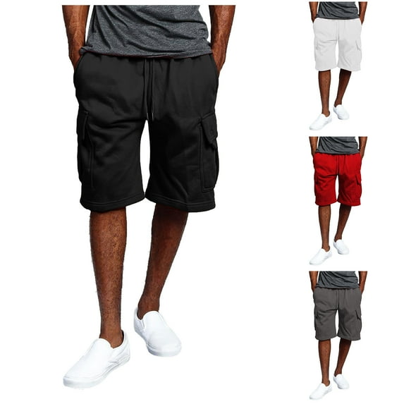Men's Shorts - Men's Hiking Cargo Shorts Outdoor Casual Work Hiking Shorts Quick Dry Loose-Fit Athletic Shorts Casual Short Pants Gym Shorts