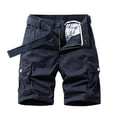 thumbnail image 1 of Men's Shorts Men's Plus Size Cargo Shorts Multi Pockets Relaxed Summer Beach Shorts Pants Shorts for Work Men Dark Blue L, 1 of 3