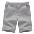 thumbnail image 1 of Men's Shorts Mid Length Five-quarter Dress Pants Shorts Zipper Pocket Chores Para Hombre Gray M, 1 of 2