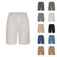 thumbnail image 1 of Men's Shorts Multi Pocket Utility Cargo Shorts, Tactical Cotton Shorts for Men with Drawstring Waist, Casual Big and Tall Work Shorts, Hiking Shorts for Travel or Gym M-4XL, Black, 1 of 6