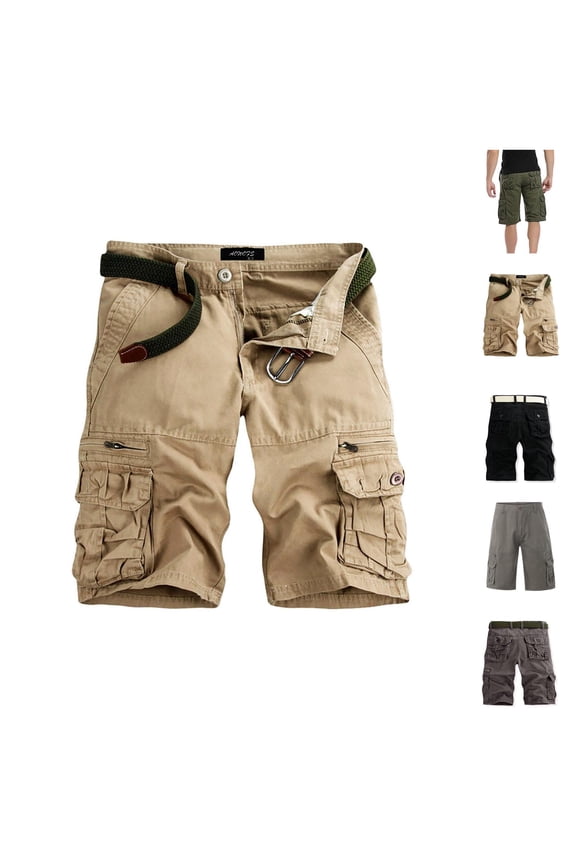 Men's Shorts Outdoor Cotton Cargo Style, Drawstring Multi Pocket Shorts for Men, Casual Summer Work Shorts, Mens Clothing Lightweight Hiking Shorts with Relaxed Fit 29-38, Black