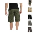 thumbnail image 1 of Men's Shorts Outdoor Cotton Cargo Style, Drawstring Multi Pocket Shorts for Men, Casual Summer Work Shorts, Mens Clothing Lightweight Hiking Shorts with Relaxed Fit 29-38, Black, 1 of 5