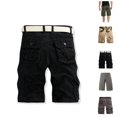 thumbnail image 1 of Men's Shorts Outdoor Cotton Cargo Style, Drawstring Multi Pocket Shorts for Men, Casual Summer Work Shorts, Mens Clothing Lightweight Hiking Shorts with Relaxed Fit 29-38, Black, 1 of 5