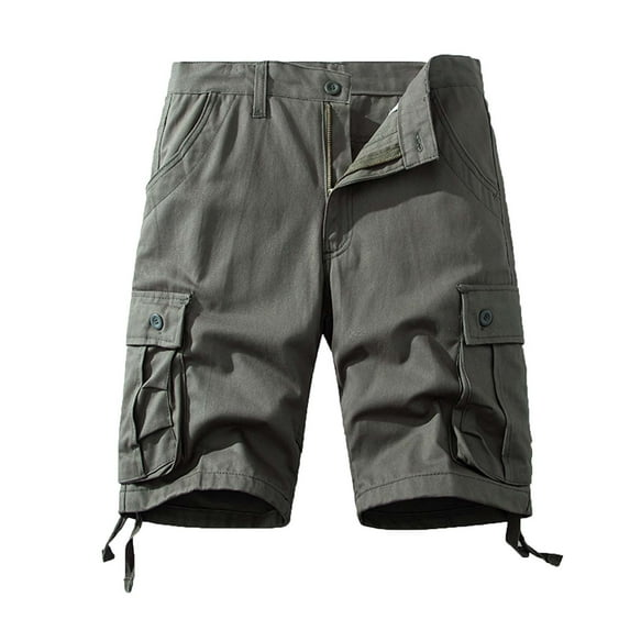 Men's Shorts Plus Size Cargo Shorts Multi-Pockets Relaxed Summer Beach Shorts Pants Chores Para Hombre Army Green XL