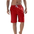 thumbnail image 1 of Men's Shorts Plus Size Solid Color Casual Elastic Waist Drawstring Loose Comfy Shorts with Pocket Red XL, 1 of 5