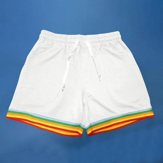 Men's Shorts Solid Color Pockets Rope Fashion Casual Beautiful Pants Mens Cargo Shorts White XL