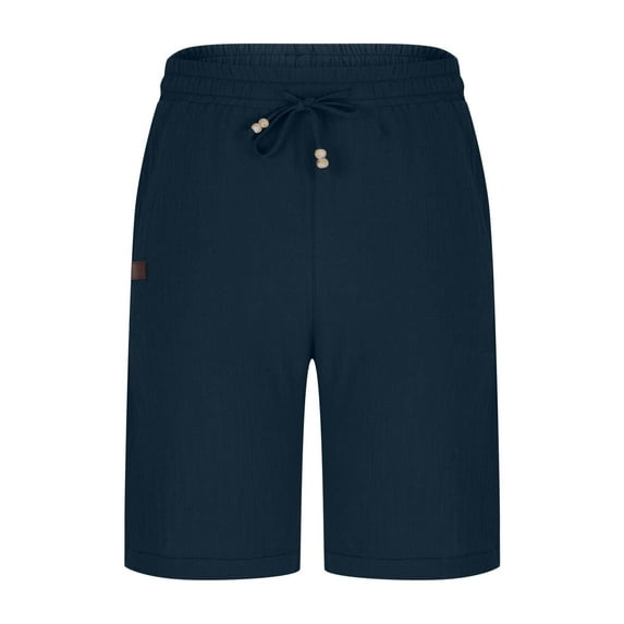 Men's Shorts Summer Casual Fashion Solid Shorts With Pocket Elastic Waist Shoort Pants