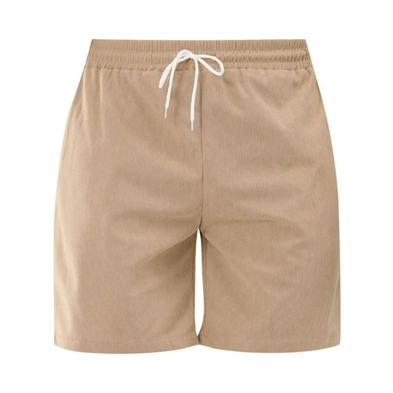 Men's Shorts Summer Fashion Casual Solid Color Tie Simple Walkshorts Cargo Bermuda Khaki Short Pants Sizes L