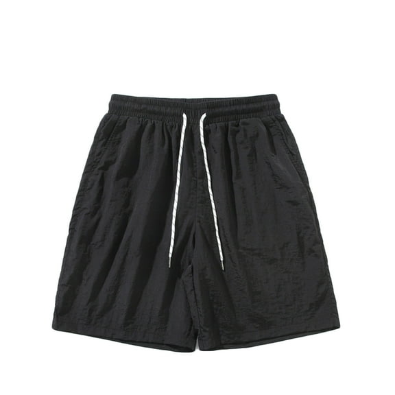 Men's Shorts Summer Outdoors Casual Drawstring Printing Sport Shorts Pants Chores Para Hombre Black 3XL