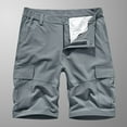 thumbnail image 1 of Men's Shorts on Clearance Men Casual Solid Zipper Button Pockets Elastic Waist Cropped Cargo Shorts Mens Shorts on Clearance, 1 of 5