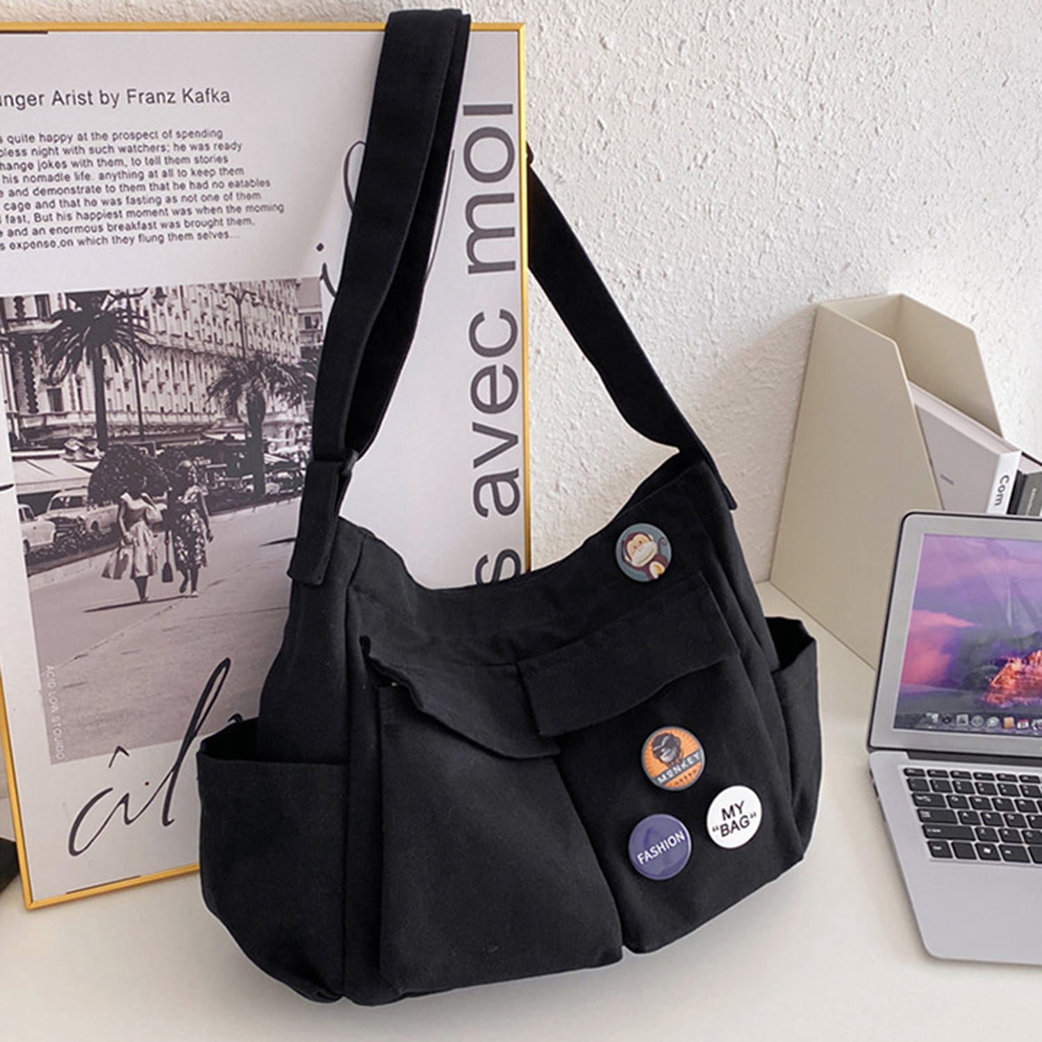 Men's Shoulder Bag, Canvas Shoulder Bag, Laptop Bag, School Bag, for