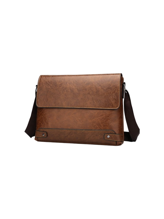 Men's Shoulder Bag with Textured Leather for Business Use, Spacious A4 Document Carrier with Adjustable Strap for Commuting, Versatile Crossbody Bag for Work and Travel with Gift Potential
