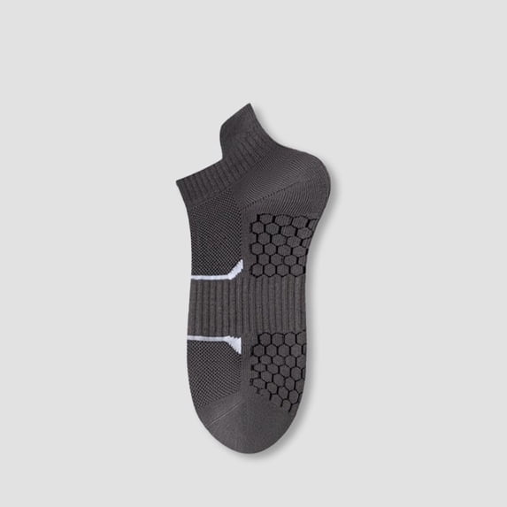 Men's No Show Boat Socks Thin Honeycomb Mesh Anti Slip Cushioned Sole Sweat Wicking Cotton Neutral Shades Summer Running Sports Daily Wear, Ankle Socks Men Dark Gray Free Size