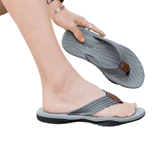 Men's Shower Shoes Slippers Soft Bottom Flip Flops with Arch Support Anti-Skid Lightweight Breathable Sandals for Summer Beach Pool Travel Walking Outdoor Casual Daily Wear Comfort,Gray 39