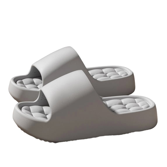 Men's Shower Slippers Non-Slip Bathroom Sandals with Drainage Holes, Quick Dry EVA Pool Slides for Home Gym Spa, Lightweight Anti-Slip Bath Shoes (Gray, 44)