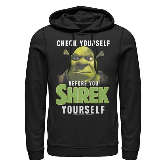 Men's Shrek Check Yourself Before Pull Over Hoodie