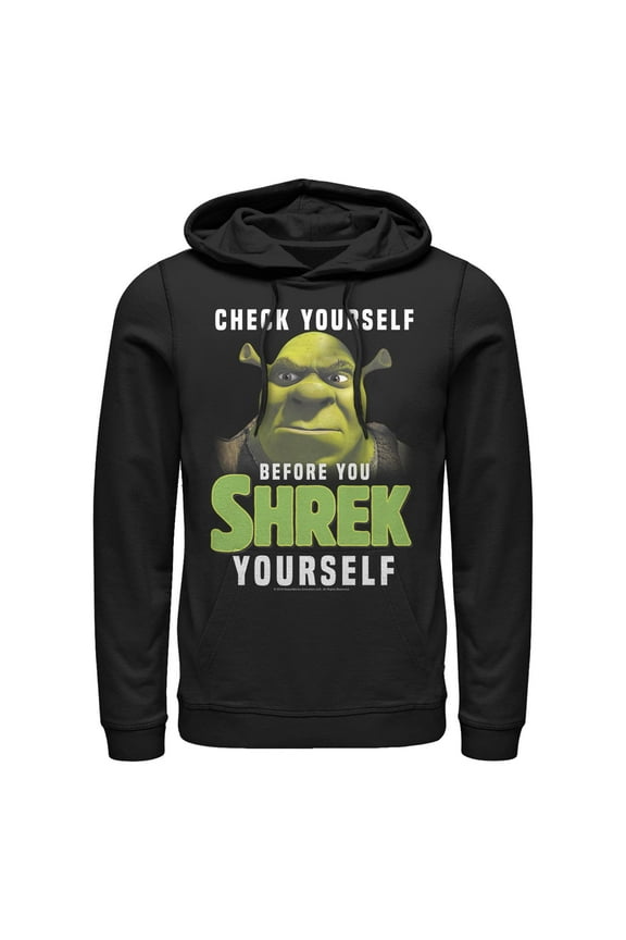 Men's Shrek Check Yourself Before Pull Over Hoodie