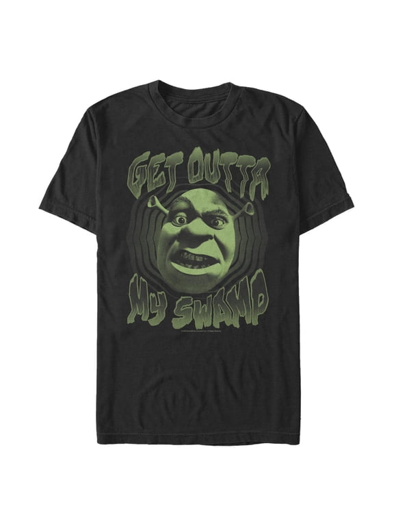 Men's Shrek Get Outta My Swamp Shrek Face Graphic T-Shirt