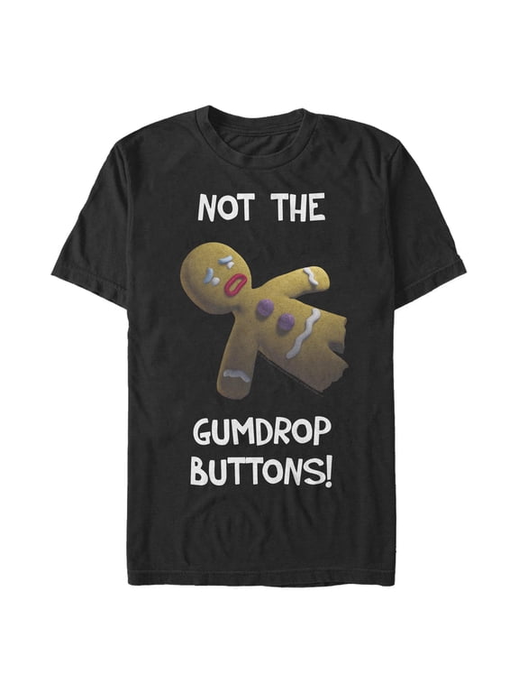 Men's Shrek Gingy Not the Gumdrop Buttons Graphic T-Shirt