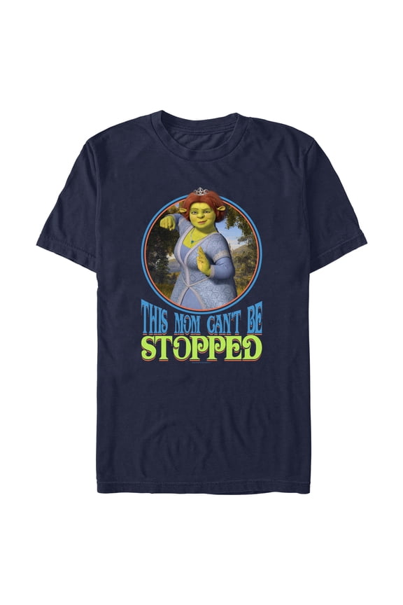 Men's Shrek Mom Can’t Be Stopped Graphic Tee Navy Blue Large