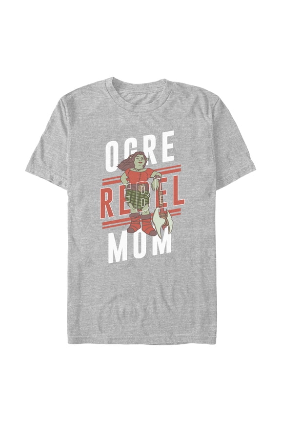 Men's Shrek Ogre Rebel Mom Graphic Tee Athletic Heather Large