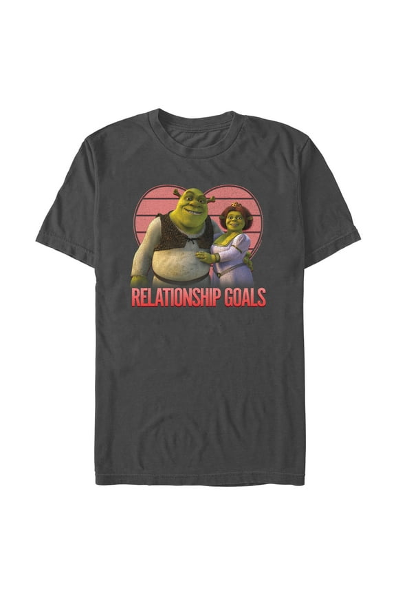Men's Shrek Relationship Goals Graphic Tee Charcoal 2X Large