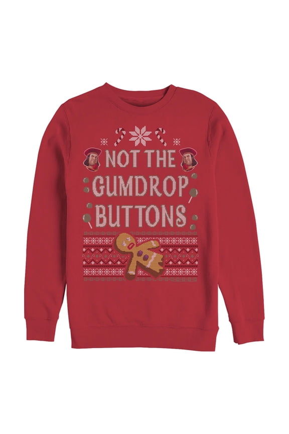 Men's Shrek Ugly Sweater Gumdrop Buttons  Sweatshirt
