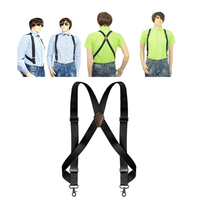 Suspenders For Men, Black Mens Suspenders Heavy Duty Clips Mens Braces  Elastic Suspenders Y Back Suspenders Adjustable Suspenders Mens Suspenders  Dressy Wide Suspenders for Men Snow Pants Jeans : : Clothing, Shoes