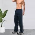 thumbnail image 1 of Men's Side Stripe Track Pants Breathable Athletic Trousers Casual Straight Leg Elastic Waist Pants, 1 of 6