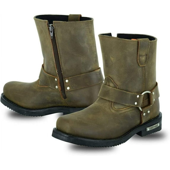 Men's Side Zipper Waterproof Boots- Brown