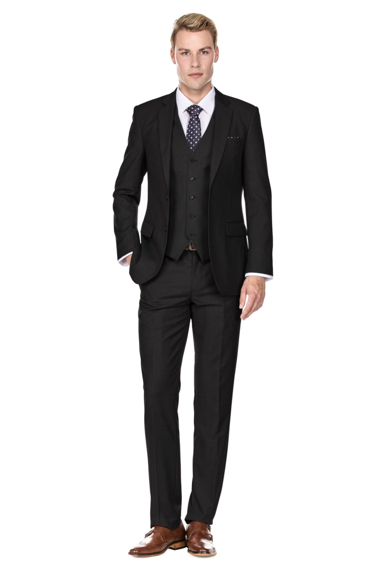 Men's Signature 3-Piece Slim Fit Suits - Walmart.com