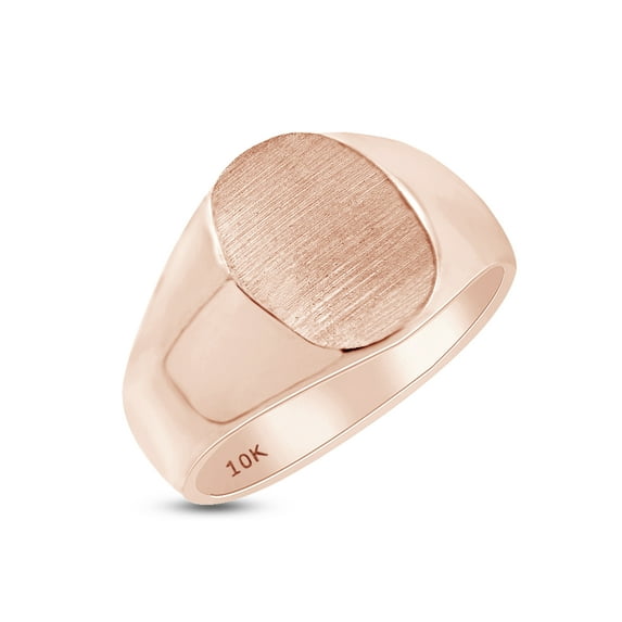 AFFY Men's Signet Band Ring Brush Finished On Top 10k Rose Gold, Ring Size-13.5